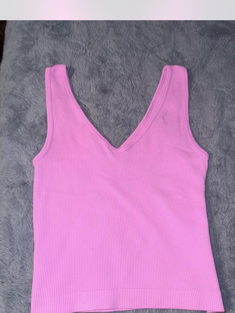 Kohl's Pink Ribbed V-Neck Crop Tank